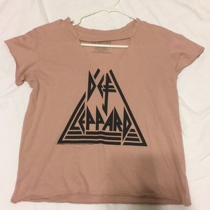 Def Leppard v neck top. NWOT